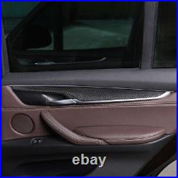 Real Carbon Fiber Interior Door Panel Decor Trim For BMW X5 X6 F15 F16 2014-2018