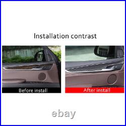 Real Carbon Fiber Interior Door Panel Decor Trim For BMW X5 X6 F15 F16 2014-2018