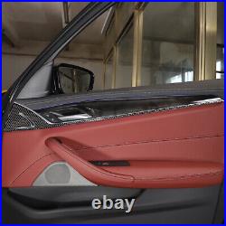 Real Carbon Fiber Interior Door Panel Trim Cover For BMW 5 Series 2018-22