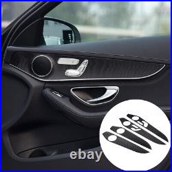 Real Carbon Fiber Interior Door Panel Trim For Benz C GLC Class W205 2014-2020
