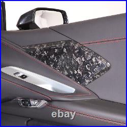 Real Carbon Fiber Interior Door Speaker Cover For Corvette C8 Z51 Z06 1LT 20-23