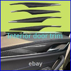 Real Carbon Fiber Interior Door Trim For BMW 5 Series Black 2018-2020 New 4PCS