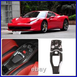 Real Carbon Fiber Interior Gear Shift Box Panel Cover Trim For Ferrari 458 11-16