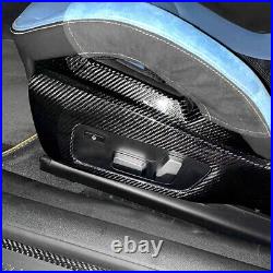 Real Carbon Fiber Interior Seat Button Side Panel Trim For BMW G80 G82 G83 M3 M4