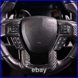 Real Carbon Fiber Interior Steering Wheel Trim For Ford F-150 Raptor 2015-2020