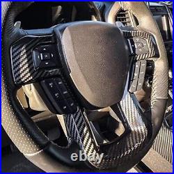 Real Carbon Fiber Interior Steering Wheel Trim For Ford F-150 Raptor 2015-2020