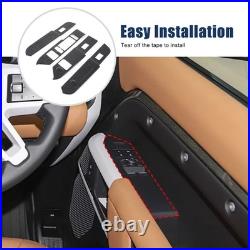 Real Carbon Fiber Interior Window Lift Switch Trim For LR Defender 110 2020-2023
