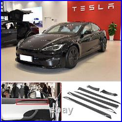 Real Carbon Fiber Interior door panel Trim Strip Cover For Tesla Model S 23-24