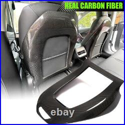 Real Carbon Fiber Seat Back Cover Interior Trim 1Pc For Tesla Model 3 Y 16-2022