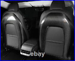 Real Carbon Fiber Seat Back Cover Interior Trim 1Pc For Tesla Model 3 Y 16-2022