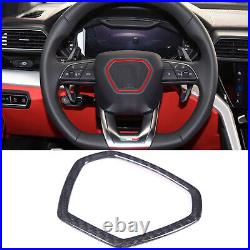 Real Carbon Fiber Steering Wheel Logo Cover Trim Set For Lamborghini Urus 18-23