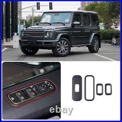 Real Carbon Fiber Window Lift Panel Switch Cover Trim For Benz G G500 G63 2019+