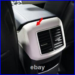 Rear Armrest AC Vent Outlet Cover Interior Trim Set Plastic Carbon Fiber