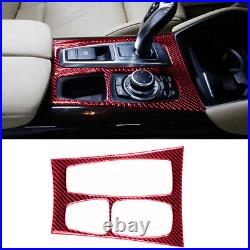 Red Carbon Fiber Car Interior Kit Cover Trim Fit For BMW X5 E70 X6 E71 08-13