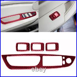 Red Carbon Fiber Car Interior Kit Cover Trim Fit For BMW X5 E70 X6 E71 08-13