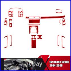 Red Carbon Fiber Full Interior Sticker Kit Set Trim For Honda S2000 2004-2009