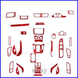 Red Carbon Fiber Full Kits Interior Sticker Trim For Volkswagen Passat B6 06-10