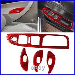 Red Carbon Fiber Full Kits Interior Sticker Trim For Volkswagen Passat B6 06-10