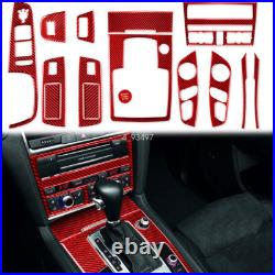 Red Carbon Fiber Interior Accessories Whole Kit Cover Trim For Audi Q7 2007-2015