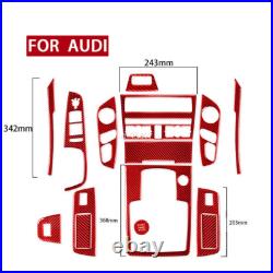 Red Carbon Fiber Interior Accessories Whole Kit Cover Trim For Audi Q7 2007-2015