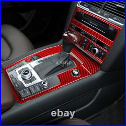 Red Carbon Fiber Interior Accessories Whole Kit Cover Trim For Audi Q7 2007-2015