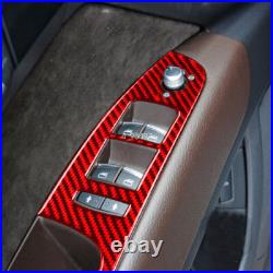 Red Carbon Fiber Interior Accessories Whole Kit Cover Trim For Audi Q7 2007-2015