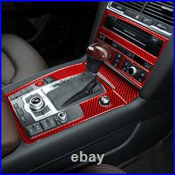Red Carbon Fiber Interior Accessories Whole Kit Cover Trim For Audi Q7 2007-2015