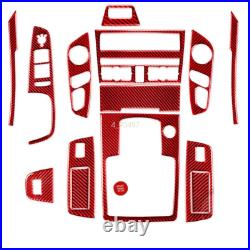 Red Carbon Fiber Interior Accessories Whole Kit Cover Trim For Audi Q7 2007-2015