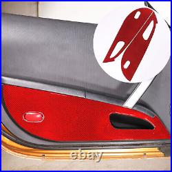 Red Carbon Fiber Interior Door Panel Trim Anti Kick For Nissan 350Z 2003-2006