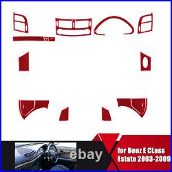 Red Carbon Fiber Interior Full Cover Trim For E-Class estate 03-09 saloon 03-07