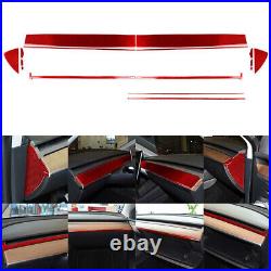 Red Carbon Fiber Interior Full Cover Trim RHD For Tesla Model 3/Y 2017-22 71Pcs