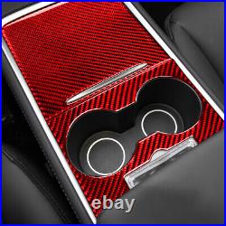 Red Carbon Fiber Interior Full Cover Trim RHD For Tesla Model 3/Y 2017-22 71Pcs