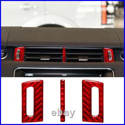 Red Carbon Fiber Interior Full Kit Cover Trim Set For Range Rover