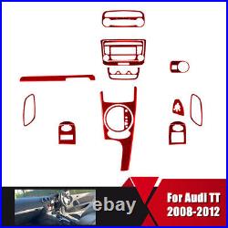 Red Carbon Fiber Interior Full Kit Set Sticker For Audi TT 2008-2012
