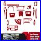 Red Carbon Fiber Interior Full Kit Trim Sticker For Toyota Prius 2012-2015