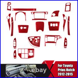 Red Carbon Fiber Interior Full Kit Trim Sticker For Toyota Prius 2012-2015 Red Carbon Fiber Interior Full Kit Trim Sticker For Toyota Prius 2012-2015