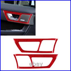 Red Carbon Fiber Interior Full Kits Cover Trim For Jaguar XF 2009-11
