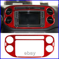 Red Carbon Fiber Interior Full Kits Sticker Trim For VW Tiguan 2013-17
