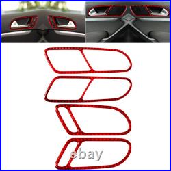 Red Carbon Fiber Interior Full Kits Sticker Trim For VW Tiguan 2013-17