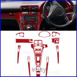 Red Carbon Fiber Interior Full Kits Trim Set For Mercedes C-Class W203