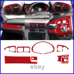 Red Carbon Fiber Interior Full Kits Trim Set For Mercedes C-Class W203