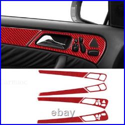 Red Carbon Fiber Interior Full Kits Trim Set For Mercedes C-Class W203