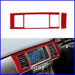 Red Carbon Fiber Interior Full Set Cover Trim Kit For Jaguar XF 2009-2011