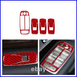 Red Carbon Fiber Interior Full Set Cover Trim Kit For Jaguar XF 2009-2011