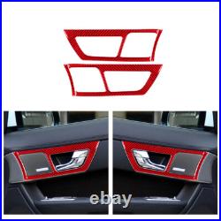 Red Carbon Fiber Interior Full Set Cover Trim Kit For Jaguar XF 2009-2011