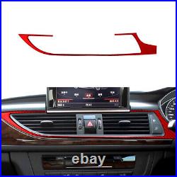 Red Carbon Fiber Interior Full Set Trim Cover Sticker For Audi A6 2012-2018