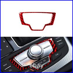 Red Carbon Fiber Interior Full Set Trim Cover Sticker For Audi A6 2012-2018