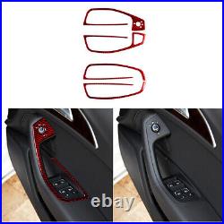 Red Carbon Fiber Interior Full Set Trim Cover Sticker For Audi A6 2012-2018