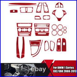 Red Carbon Fiber Interior Full Set Trim For BMW 1 Series E82/E88 2008-2013 Red Carbon Fiber Interior Full Set Trim For BMW 1 Series E82/E88 2008-2013