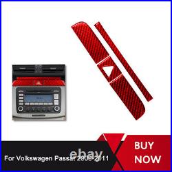 Red Carbon Fiber Interior Full Set Trim Sticker For VW Passat 2006-2010